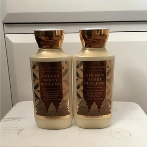 Bath & Body Works Christmas Golden Berry Mistletoe Body Lotion X 2 Holiday 8oz